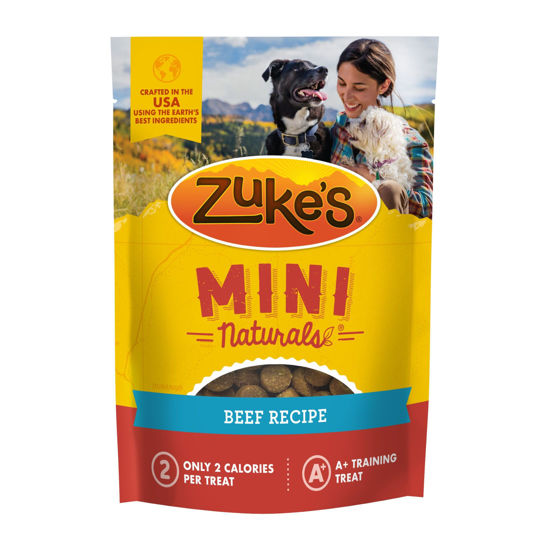 Picture of Zuke’s Mini Naturals Soft And Chewy Dog Treats For Training Pouch, Natural Treat Bites With Beef Recipe - 16 oz. Bag