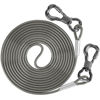 Picture of XiaZ Dog Tie Out Cable,Dog Chains for Outside with Swivel Hook, Dog Runner Leads for Yard Outdoor and Camping, Rust- Proof Training Leash for Small to Medium Pets Up to 500 LBS, 20ft，Grey