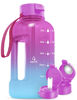 Picture of AQUAFIT 40 oz Water Bottle with Time Marker - Straw & Chug Lid - Big Water Bottle with Straw - BPA Free Gym Water Bottle with Handle - Gallon Water Jug (40 oz, Hazy Day)