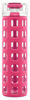 Picture of Ello Syndicate Glass Water Bottle with One-Touch Flip Lid and Protective Silicone Sleeve and Carry Loop, BPA Free, Dishwasher Safe, Pink, 20oz