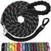 Picture of Long Dog Leash 20 FT: 3/8'' Heavy Duty Rope Leashes for Dogs Training with Lockable Hook Reflective Threads Bungee and Padded Handle - Dog Lead for Large Small Medium Dogs Outside Walking Hiking