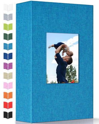 Picture of Artfeel Photo Album 4x6 with 300 Pockets,Slip-in Picture Albums,Linen Cover Memory Book with Front Window,White Page Vertical Photo Book for Wedding,Family,Anniversare,Baby,Vacation