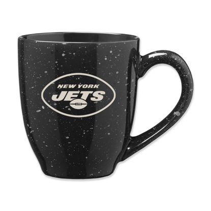 Picture of Rico Industries NFL Football New York Jets Alternate 16 oz Team Color Laser Engraved Speckled Ceramic Coffee Mug