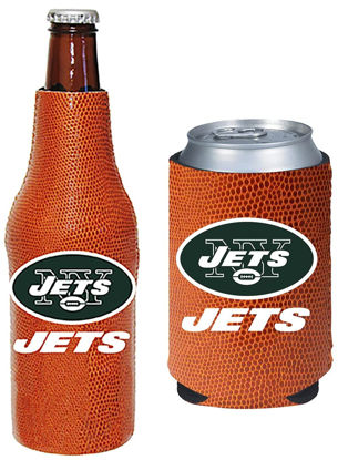 Picture of Football Can & Bottle Holder Insulator Beverage Huggie Cooler (New York Pigskin (Jets))