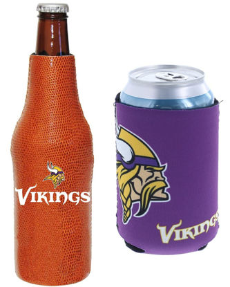 Picture of Football Can & Bottle Holder Insulator Beverage Huggie Cooler (Minnesota (Vikings) - Purple)