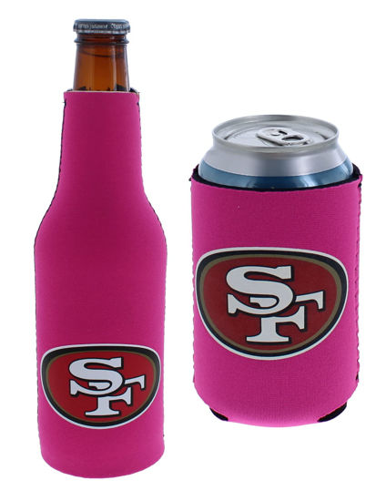 Picture of Football Can & Bottle Holder Insulator Beverage Huggie Cooler (San Francisco Hot Pink (49ers))