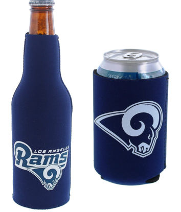 Picture of Football Can & Bottle Holder Insulator Beverage Huggie Cooler (LA (Rams Blue))