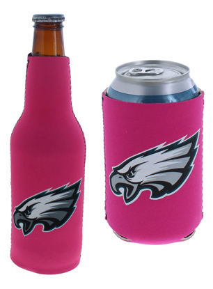 Picture of Football Can & Bottle Holder Insulator Beverage Huggie Cooler (Philadelphia Hot Pink (Eagles))