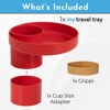 Picture of My Travel Tray Round, USA Made. Easily Convert Your existing Cup Holder to a Tray and Cup Holder for use in a Car Seat, Booster, Stroller, Golf Cart and Anywhere You Have a Cup Holder! (Red)