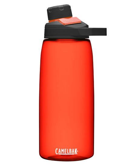 Picture of CamelBak Chute Mag BPA Free Water Bottle with Tritan Renew - Magnetic Cap Stows While Drinking, 32oz, Fiery Red