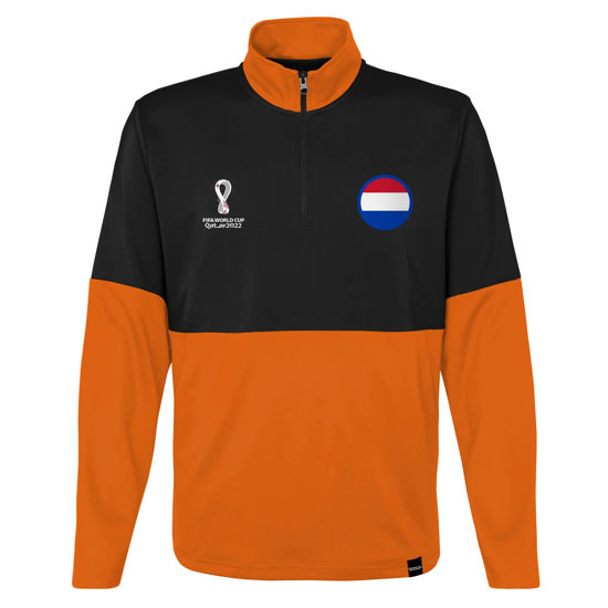 Picture of Outerstuff Mens FIFA World Cup Country 1/4 Zip Top, Black-Orange, X-Large