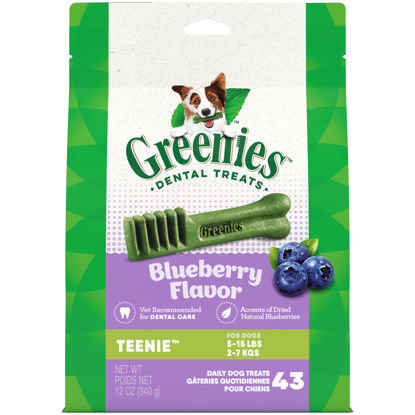 Picture of Greenies TEENIE Natural Dental Care Dog Treats Blueberry Flavor, 12 oz. Pack (43 Treats)