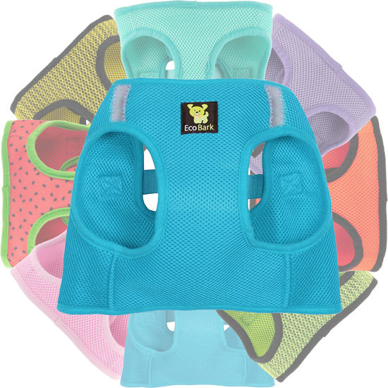 Picture of EcoBark Step in Dog Harness - Eco-Friendly Dog Harnesses for for Small & Medium Breed Dogs - Reflective and Adjustable Chest Body Halter Vest -Soft Luxurious Mesh (Baby Blue, XL)