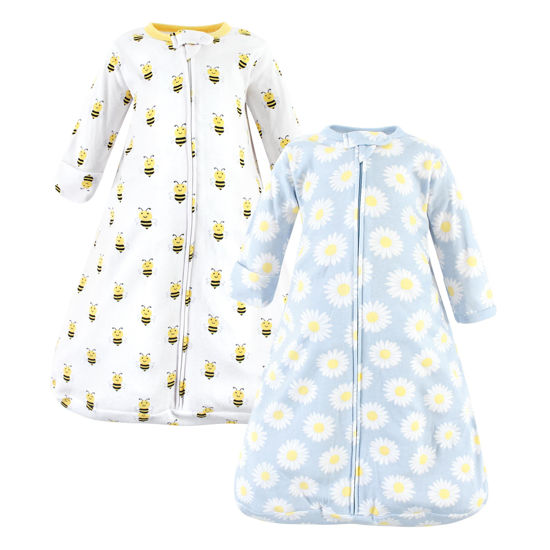 Picture of Hudson Baby Unisex Baby Cotton Wearable Sleeping Bag, Sack, Blanket, Daisy Bee Long Sleeve, 0-3 Months