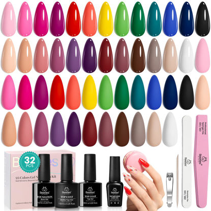 Picture of Beetles Gel Nail Polish 25 Colors Gel Polish Set Nude Blue Pink Red Gel Polish Chic Outfits Collection with 3Pcs Base Top Coat Gel Fall Manicure Kit Salon DIY Home Gift for Women Girls