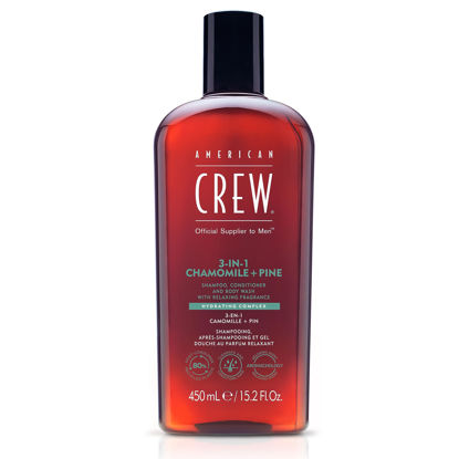 Picture of AMERICAN CREW 3-IN-1 CHAMOMILE + PINE Shampoo, Conditioner and Body Wash, 15.2 Fl Oz (Pack of 1)