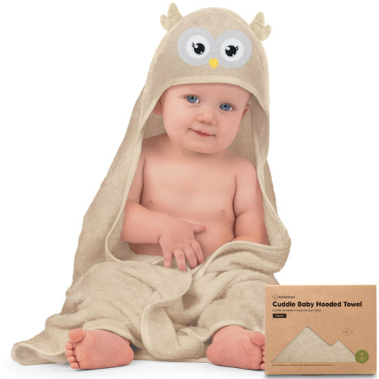 Picture of KeaBabies Baby Hooded Towel - Viscose Derived from Bamboo Baby Towel, Toddler Bath Towel, Infant Towels, Large Hooded Towel, Organic Baby Towels with Hood for Girls, Babies, Newborn Boys (Owl)