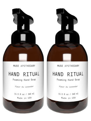 Picture of Muse Bath Apothecary Hand Ritual - Aromatic and Nourishing Foaming Hand Soap, Infused with Natural Aromatherapy Essential Oils - USDA Certified Biobased - 11.5 oz, Fleur du Lavender, 2 Pack