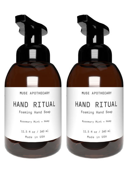 Picture of Muse Apothecary Hand Ritual - Aromatic and Nourishing Foaming Hand Soap, Infused with Natural Aromatherapy Essential Oils, Rosemary Mint + Hemp, 2 Pack, 11.5 oz