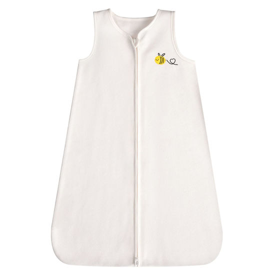 Picture of DaysU Micro Fleece Baby Sleep Sack, Baby Sleeping Bag Sleeveless with Two-Way Zipper, Sleep Sack for Baby Unisex 6-12 Months, 1 Pack, Off-White Bee