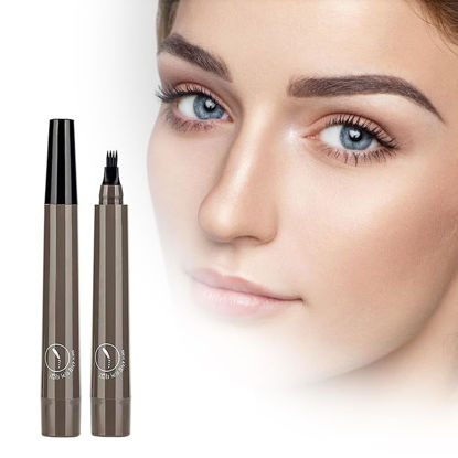 Picture of 2024 New Magic Eyebrow Pencil, Upgraded 3D Waterproof Microblading Eyebrow Pencil Contouring Pen, 4 Tipped Precise Brow Pen, Natural Fine Stroke Microblading Eyebrow Pencil (A-Gray Brown)