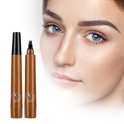 Picture of 2024 New Magic Eyebrow Pencil, Upgraded 3D Waterproof Microblading Eyebrow Pencil Contouring Pen, 4 Tipped Precise Brow Pen, Natural Fine Stroke Microblading Eyebrow Pencil (A-Light Brown)