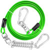 Picture of jenico Dog Tie Out Cable, 10/15/20/30/40/50/70/100/150FT Dog Runner Cable with Swivel Hook and Shock Spring, Dog Leash Run Tether for Yard Outdoor and Camping,for Small to Medium Pets Up to 500 LBS