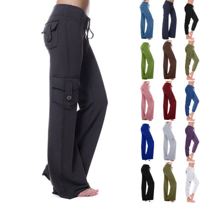 Picture of My Orders Placed Today 2023 Womens Bootcut Yoga Pants with Cargo Pockets Stretchy Palazzo Pants Long Ladies Wide Leg Workout Pants Baggy Cargo Sweat Pants Cyber Deals Monday