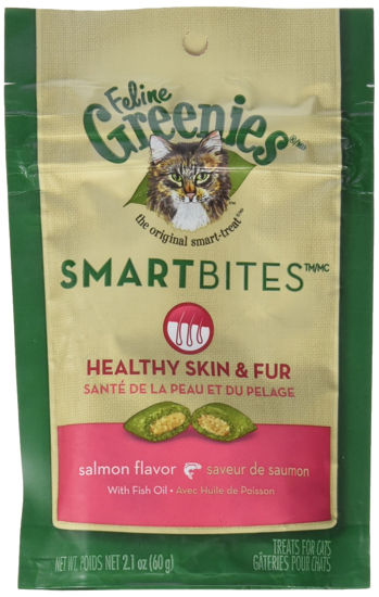 Picture of Greenies Feline SMARTBITES Skin & Fur Salmon 2.1oz - Six (6) Packages