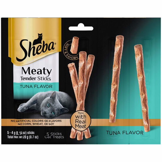 Picture of SHEBA Meaty Tender Sticks Cat Treats Tuna Flavor, 0.14 oz, 5 Count (Pack of 10)