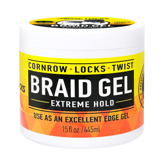 Picture of AllDay Locks Braid Gel | Extreme Hold, Smooths & Tames Frizz | No Flaking or Drying | High Shine, Long Lasting for Braids, Locks, Twists, Cornrows | 15 oz