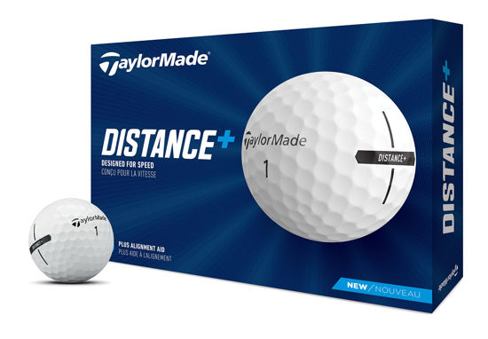 Picture of TaylorMade 2021 TaylorMade Distance+ Dozen Golf Balls, White (1 box with four lines of 3 balls each, 12 golf balls in total)