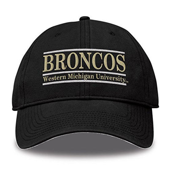 Picture of The Game NCAA Western Michigan Broncos Bar Design Classic Relaxed Twil Hat, Black, Adjustable