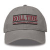 Picture of The Game NCAA Alabama Crimson Tide Bar Design Classic Relaxed Twill Hat, Grey, Adjustable