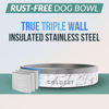 Picture of Coldest Dog Bowl - Anti Rust Metal & Non Slip Dog Bowls Large, Spill Proof Heavy Duty 3 Layers Insulated Dog Bowl - Food and Water Bowl for Dogs, Cats & Pets, Dishwasher Safe (21 oz, Carrara Marble)