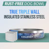 Picture of Coldest Dog Bowl - Anti Rust Metal & Non Slip Dog Bowls Large, Spill Proof Heavy Duty 3 Layers Insulated Dog Bowl - Food and Water Bowl for Dogs, Cats & Pets, Dishwasher Safe (21 oz, Into The Beyond)