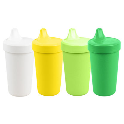 Picture of Re-Play Made in USA 10 Oz. Sippy Cups for Toddlers, Pack of 4 - Reusable Spill Proof Cups for Kids, Dishwasher/Microwave Safe - Hard Spout Sippy Cups for Toddlers 3.13" x 6.25", Stem