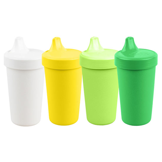 Picture of Re-Play Made in USA 10 Oz. Sippy Cups for Toddlers, Pack of 4 - Reusable Spill Proof Cups for Kids, Dishwasher/Microwave Safe - Hard Spout Sippy Cups for Toddlers 3.13" x 6.25", Stem