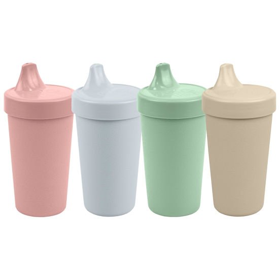 Picture of Re-Play Made in USA 10 Oz. Sippy Cups for Toddlers, Pack of 4 - Reusable Spill Proof Cups for Kids, Dishwasher/Microwave Safe - Hard Spout Sippy Cups for Toddlers 3.13" x 6.25", Desert Sands