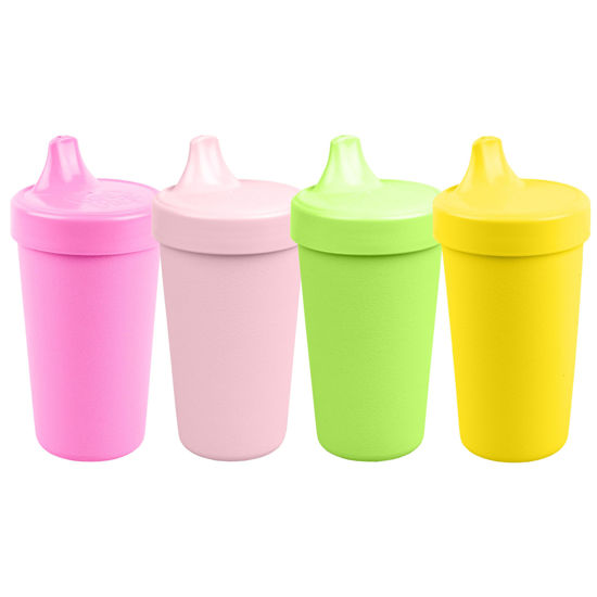 Picture of Re Play Made in USA 10 Oz. Sippy Cups for Toddlers (4-pack) Spill Proof Sippy Cup for 1+ Year Old - Dishwasher/Microwave Safe - Hard Spout Kids Cups with Lid 3.13" x 6.25" (Tulip)