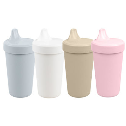 Picture of Re Play Made in USA 10 Oz. Sippy Cups for Toddlers (4-pack) Spill Proof Sippy Cup for 1+ Year Old - Dishwasher/Microwave Safe - Hard Spout Kids Cups with Lid 3.13" x 6.25" (Seashell)