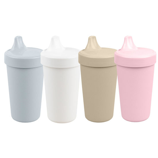 Picture of Re Play Made in USA 10 Oz. Sippy Cups for Toddlers (4-pack) Spill Proof Sippy Cup for 1+ Year Old - Dishwasher/Microwave Safe - Hard Spout Kids Cups with Lid 3.13" x 6.25" (Seashell)