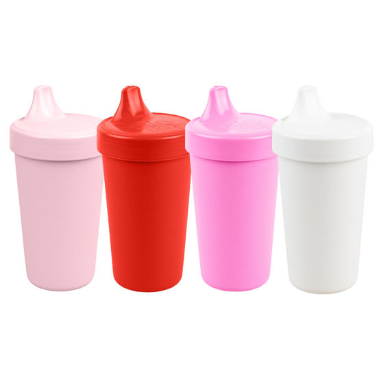 Picture of Re Play Made in USA 10 Oz. Sippy Cups for Toddlers (4-pack) Spill Proof Sippy Cup for 1+ Year Old - Dishwasher/Microwave Safe - Hard Spout Kids Cups with Lid 3.13" x 6.25" (Valentine)