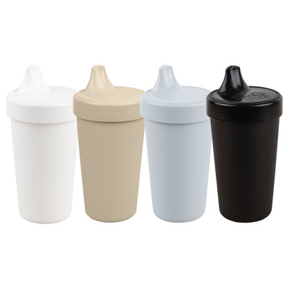 Picture of Re Play Made in USA 10 Oz. Sippy Cups for Toddlers (4-pack) Spill Proof Sippy Cup for 1+ Year Old - Dishwasher/Microwave Safe - Hard Spout Kids Cups with Lid 3.13" x 6.25" (Monochrome)