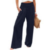 Picture of Hvyesh My Orders, Linen Pants for Women Summer High Waisted Wide Leg Pants Casual Elastic Waist Palazzo Pants Beach Pants with Pockets 1 Dollar Items