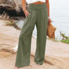 Picture of Hvyesh My Orders, Linen Pants for Women Summer High Waisted Wide Leg Pants Casual Elastic Waist Palazzo Pants Beach Pants with Pockets My Orders Placed