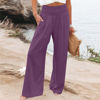 Picture of My Orders, Linen Pants for Women Summer High Waisted Wide Leg Pants Casual Elastic Waist Palazzo Pants Beach Pants with Pockets Prime Deals of The Day Today only