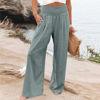 Picture of My Orders, Linen Pants for Women Summer High Waisted Wide Leg Pants Casual Elastic Waist Palazzo Pants Beach Pants with Pockets tv Deals 2023