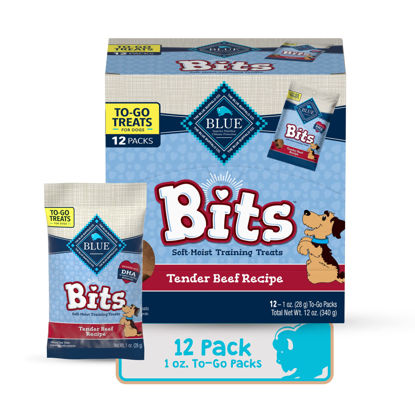 Picture of Blue Buffalo BLUE Bits Natural Soft-Moist Training Dog Treats TO-GO, Beef Recipe 1-oz Bags (Pack of 12)