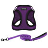 Picture of Voyager Step-in Air All Weather Mesh Harness and Reflective Dog 5 ft Leash Combo with Neoprene Handle, for Small, Medium and Large Breed Puppies by Best Pet Supplies - Purple/Black Trim, X-Small